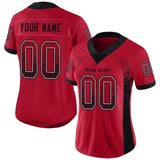 Custom Red Black-Light Gray Mesh Drift Fashion Football Jersey
