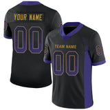 Custom Black Purple-Old Gold Drift Fashion Football Jersey