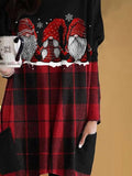Dwarf Christmas Print Colorblock Long Sleeve T-Shirt