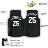 Custom Black White Round Neck Basketball Jersey