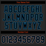 Custom Black Black-Light Blue Authentic Baseball Jersey