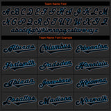 Custom Black Black-Light Blue Authentic Baseball Jersey