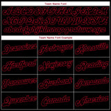 Custom Stitched Black Black-Red Sports Pullover Sweatshirt Hoodie
