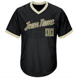 Custom Black Camo-Cream Authentic Throwback Rib-Knit Salute To Service Baseball Jersey Shirt