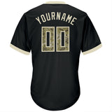 Custom Black Camo-Cream Authentic Throwback Rib-Knit Salute To Service Baseball Jersey Shirt