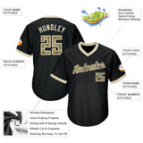 Custom Black Camo-Cream Authentic Throwback Rib-Knit Salute To Service Baseball Jersey Shirt