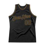Custom Black Black-Old Gold Authentic Throwback Basketball Jersey