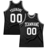 Custom Gray Gray-Black Authentic Throwback Basketball Jersey