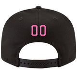 Custom Black Pink-Powder Blue Stitched Adjustable Snapback Hat