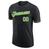 Custom Black Neon Green-White Performance T-Shirt
