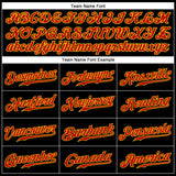 Custom Black Red Pinstripe Red-Gold Authentic Baseball Jersey