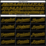Custom Black Gold Pinstripe Black-Gold Authentic Baseball Jersey
