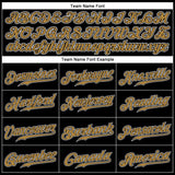 Custom Black Old Gold Pinstripe Old Gold-White Authentic Baseball Jersey