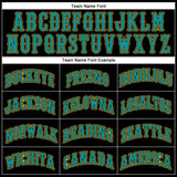 Custom Black Teal-Gold Authentic Baseball Jersey