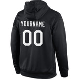 Custom Stitched Black White-Red Sports Pullover Sweatshirt Hoodie