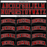 Custom Black White Pinstripe Red-White Authentic Basketball Jersey