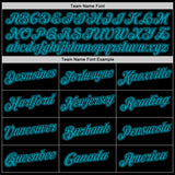 Custom Black Teal-Black Performance T-Shirt