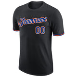 Custom Black Royal-Orange Performance T-Shirt
