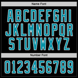 Custom Black Teal-White Hockey Jersey