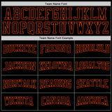 Custom Stitched Black Black-Orange Sports Pullover Sweatshirt Hoodie