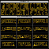 Custom Stitched Black Black-Gold Sports Pullover Sweatshirt Hoodie