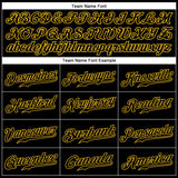 Custom Black Black-Gold Sports Pants