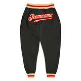Custom Black Cream-Red Sports Pants