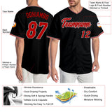 Custom Black Red-Gray Authentic Baseball Jersey