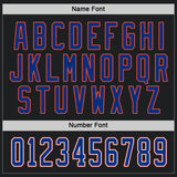 Custom Black Royal-Orange Hockey Jersey