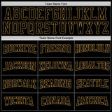 Custom Stitched Black Old Gold Pinstripe Black-Old Gold Sports Pullover Sweatshirt Hoodie