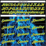 Custom Black Gold-Aqua 3D Pattern Design Flame Performance T-Shirt