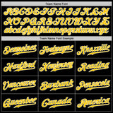 Custom Black Gold-White Authentic Baseball Jersey