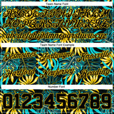 Custom Black Black-Gold 3D Pattern Design Tropical Plants Authentic Basketball Shorts