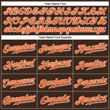 Custom Brown White Pinstripe Orange-White Authentic Baseball Jersey