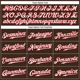 Custom Brown White Pinstripe White-Red Authentic Baseball Jersey