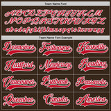 Custom Brown Red-White Hockey Jersey