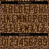 Custom Brown Brown-Old Gold 3D Pattern Design Leopard Performance T-Shirt