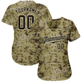 Custom Camo Black-Cream Authentic Salute To Service Baseball Jersey