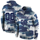Custom Stitched Camo Navy-White Sports Pullover Sweatshirt  Salute To Service Hoodie