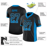 Custom Black Panther Blue-Light Gray Drift Fashion Football Jersey