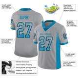 Custom Light Gray Panther Blue-Black Drift Fashion Football Jersey