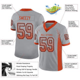 Custom Light Gray Orange-Navy Drift Fashion Football Jersey