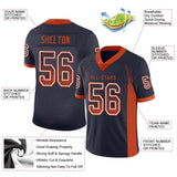 Custom Navy Orange-White Drift Fashion Football Jersey