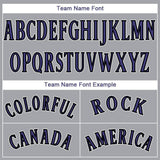 Custom Gray Purple-Black Baseball Jersey