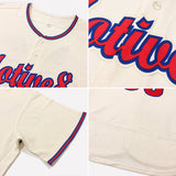 Custom Cream Light Blue-Steel Gray Authentic Father's Day Baseball Jersey