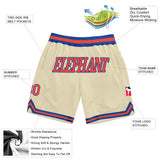 Custom Cream Orange-Royal Authentic Throwback Basketball Shorts