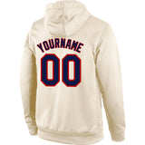Custom Stitched Cream Navy-Red Sports Pullover Sweatshirt Hoodie