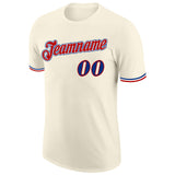 Custom Cream Royal-Red Performance T-Shirt