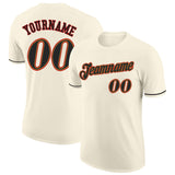 Custom Cream Black-Old Gold Performance T-Shirt