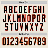 Custom Cream Black-Orange Hockey Jersey